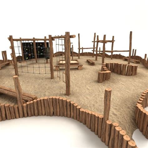 Wooden playground 3d obj – Artofit