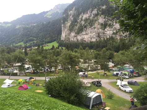 Camping Jungfrau In Lauterbrunnen by the Staubbach Waterfall