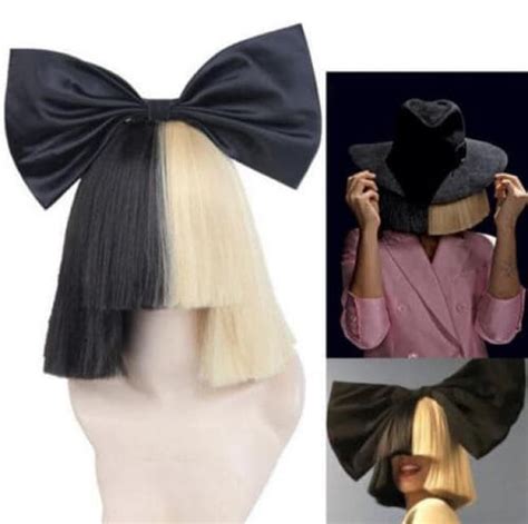 Sia Hair Wig With Bow | Costume Mascot World