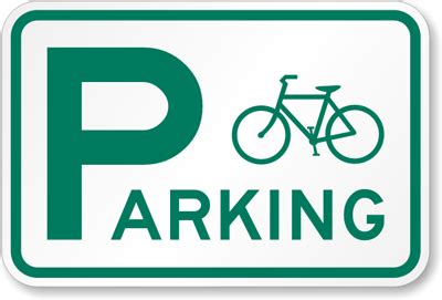 Cool Bicycle Parking Sign with Graphic, SKU: K-4259