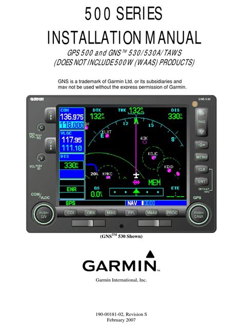 GARMIN GPS 500 INSTALLATION MANUAL Pdf Download | ManualsLib