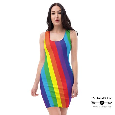 Rainbow Pride Dress, Rainbow Dress, Bodycon Dress, Rainbow Clothes ...