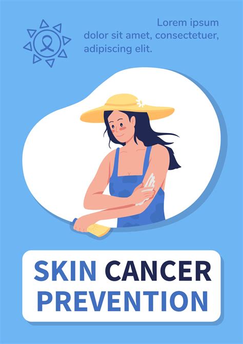 Skin cancer prevention poster flat vector template 3013018 Vector Art ...