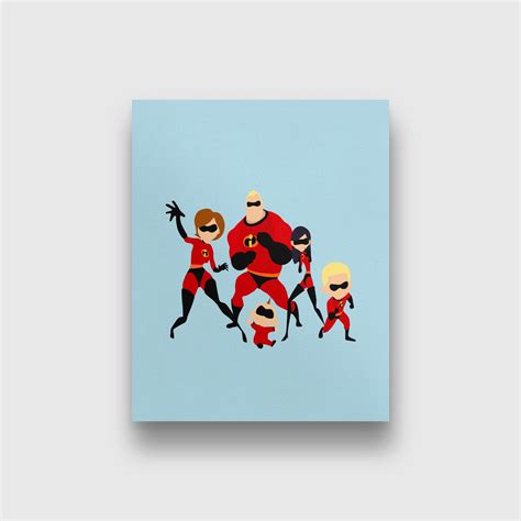 The Incredibles Family Minimalist Poster Pixar Poster Pixar - Etsy