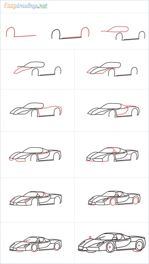 How To Draw A Ferrari Step By Step Drawing Guide By Dawn Dragoart ...