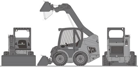 JCB 180 Skid Steer Loader Blueprint - Download free blueprint for 3D ...