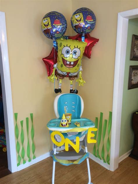 SpongeBob party balloons 1st birthday party | Spongebob birthday ...