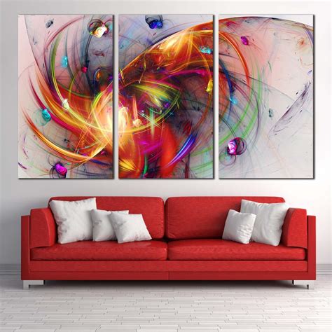 Modern Abstract Canvas Wall Art, 3D Abstract Fractal Creativity ...