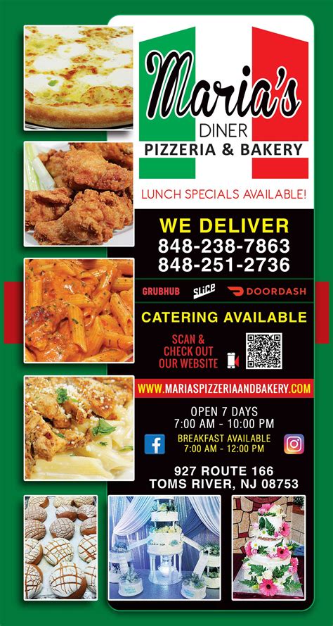 Menu | Maria's Pizzeria & Bakery