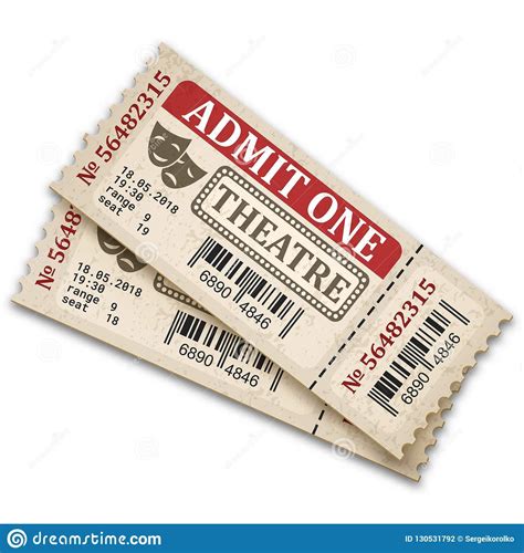 Illustration about Theater tickets in retro style. Admission tickets ...