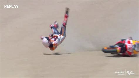 Marc Marquez crash: MotoGP Champion breaks arm at Jerez - Sports ...