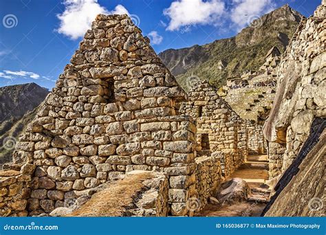 Machu Picchu, Peru - Remains Of House Walls Inside Machu Picchu UNESCO ...