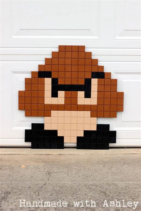 Super Mario Bros 8-bit Goomba Pixel Art | DIY Tutorial - Handmade with ...