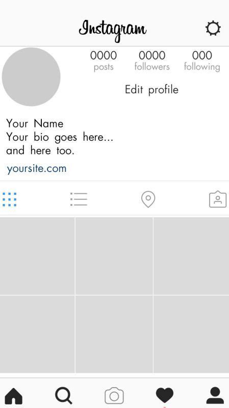 Blank Instagram Profile Template