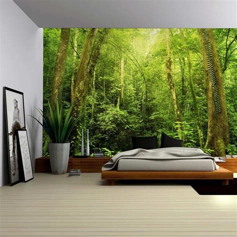 Entrance to a Dark Leafy Forest Wall Mural Removable | Etsy | Large ...