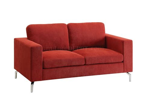 Kallie Sofa CM6848 in Red Flannelette Fabric w/Options