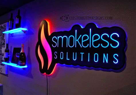 Smokeless Vapor Backlit Sign - Shown w/ Dual Zone Lighting - Vape ...