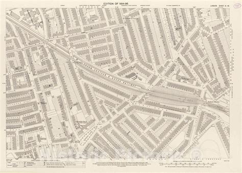 Historic Wall Map : Ordnance Survey Maps, London, Five feet to The Mil ...