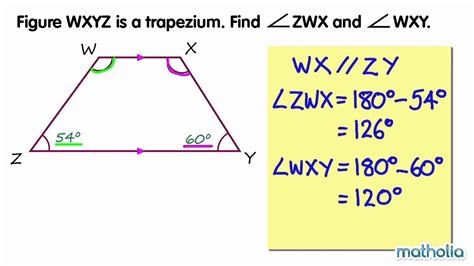 Finding Unknown Angles in a Trapezium - YouTube