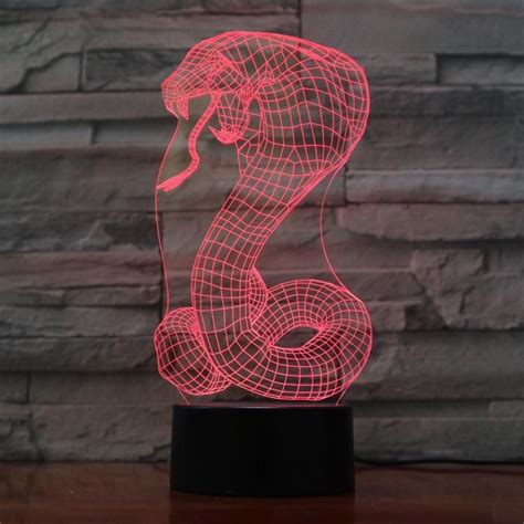 Cobra Snake 3D LED Illusion Night Light Lamp in 2022 | Night light lamp ...