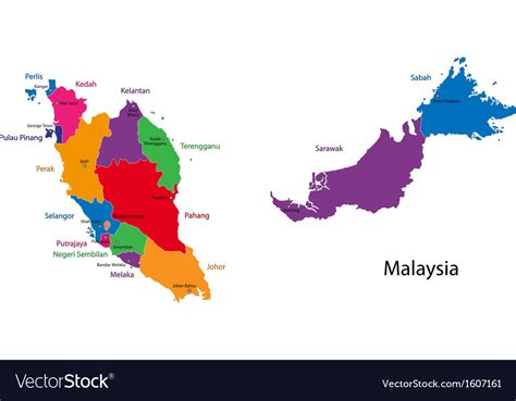 Map of malaysia Royalty Free Vector Image - VectorStock