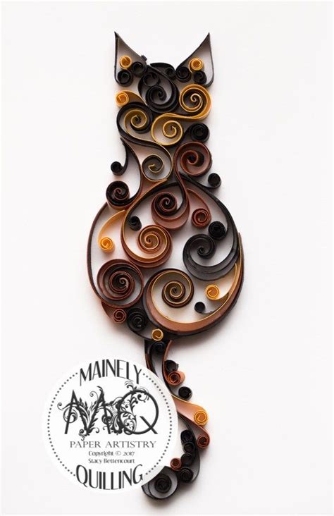 The quilled scrollwork cat series by artist Stacy Bettencourt, owner of ...