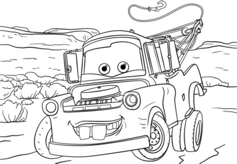 Tow Mater from Cars 3 coloring page | Free Printable Coloring Pages