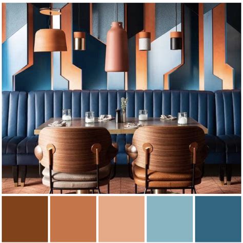 A rich, appealing complementary colour scheme featuring orange and blue ...