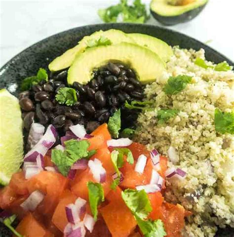 Mexican Cauliflower Rice Burrito Bowl | Apples for CJ