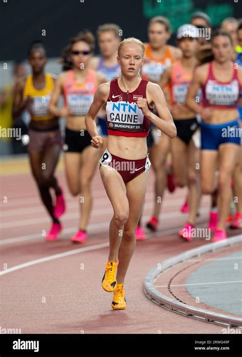 Agate Caune of Latvia competing in the 5000m heats on day five at the ...