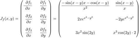 How to calculate the Jacobian matrix (and determinant)