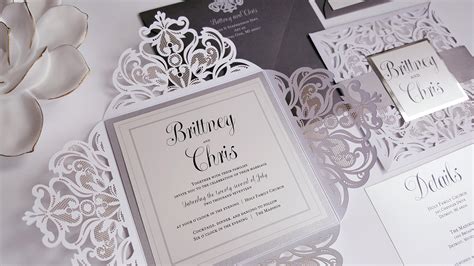 White Invitations Wedding