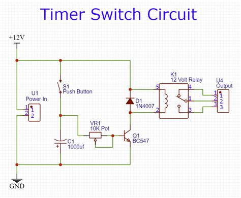 12V Relay based Timer Switch Circuit Using BC547 Transistor