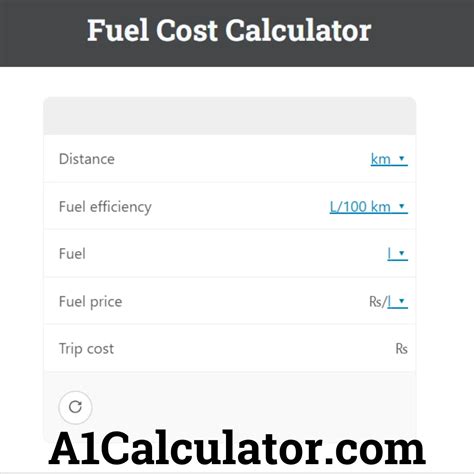 Fuel Cost Calculator - A1Calculator