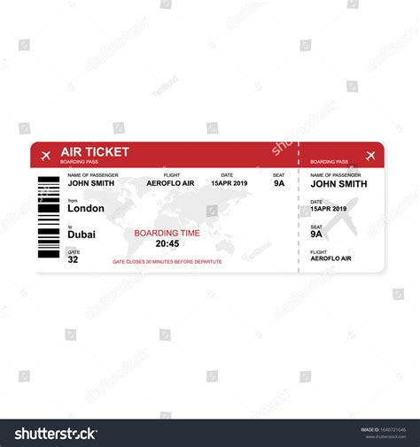 Ticket Icon London Dubai Simple Design Stock Vector (Royalty Free ...