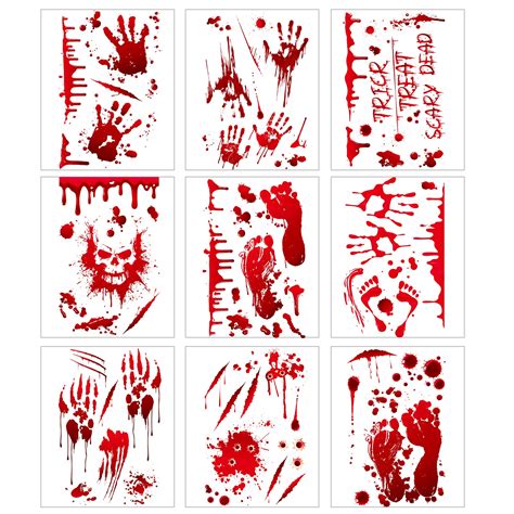 Buy Halloween Bloody Hands Window Stickers,Halloween Creepy Giant ...