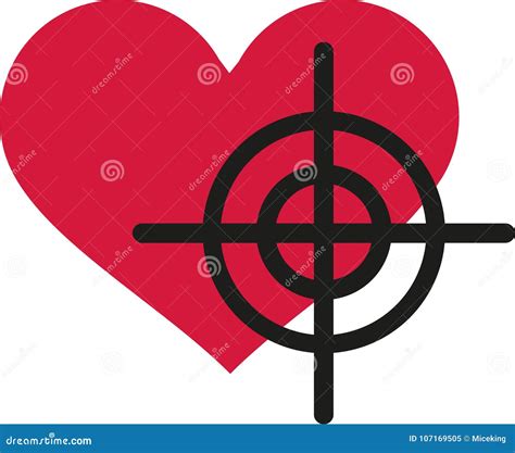 Heart with crosshair stock vector. Illustration of hearts - 107169505