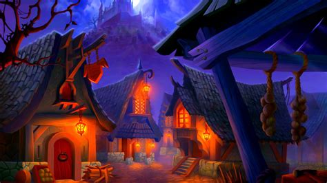 village, Houses, Halloween, Night Wallpapers HD / Desktop and Mobile ...