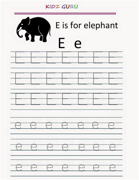 Free Printable Letter E Worksheets