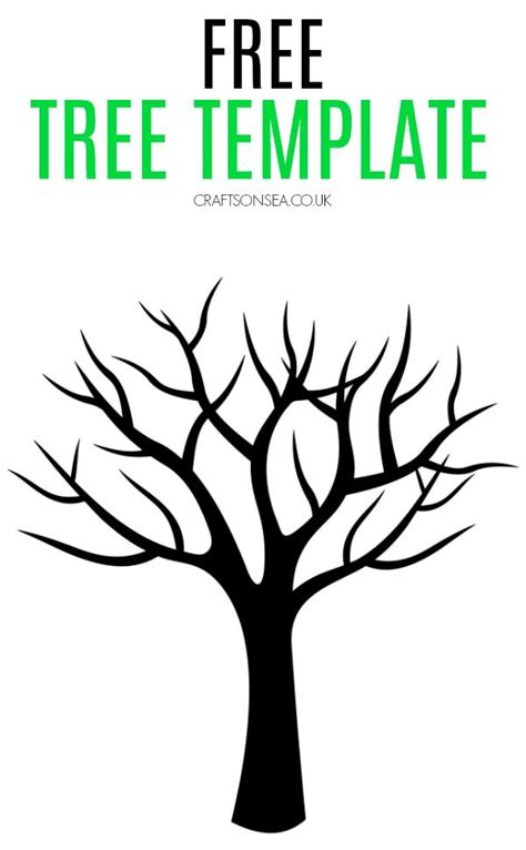 FREE Tree Template (Printable PDF) - Crafts on Sea | Kids crafts free ...