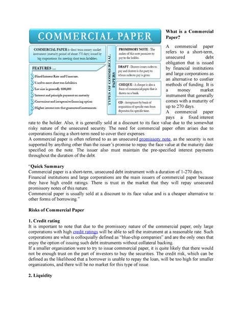 What is a Commercial Paper - What is a Commercial Paper? A commercial ...