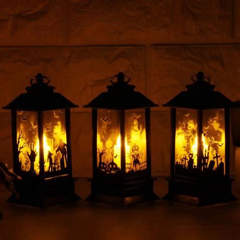 Halloween Simulation Candle Night Lights Desktop Decoration Vintage ...