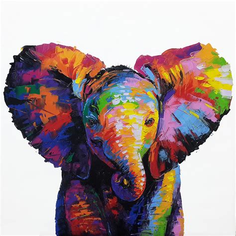 Colorful Baby Elephant Painting - Buy Art Paintings Online