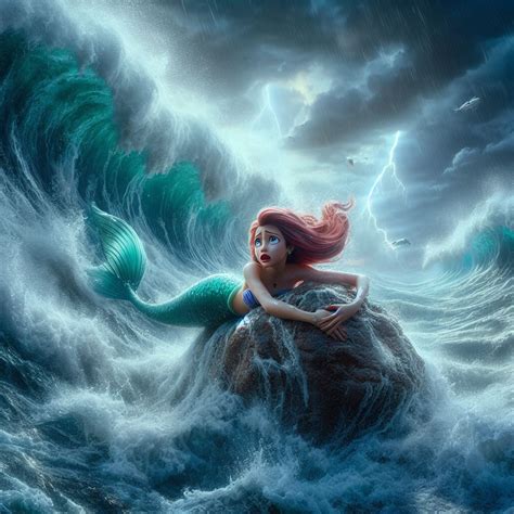 Ariel clinging to a rock by FloodUnversed on DeviantArt