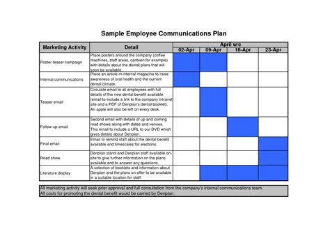 Internal Communication Plan Template – emmamcintyrephotography.com