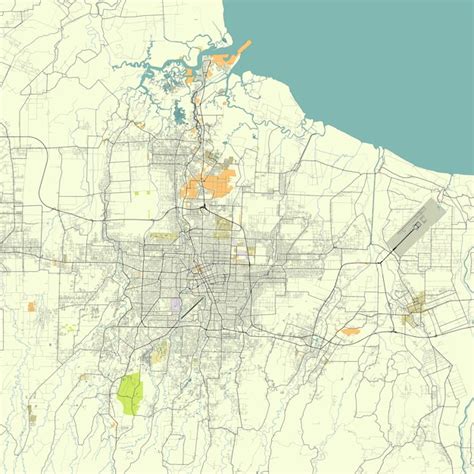 Premium Vector | Map of Medan Medan City North Sumatra Indonesia