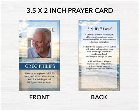 Printable Prayer Funeral Card Printable Now