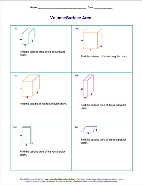 Volume Rectangular Prism Worksheet – E Street Light