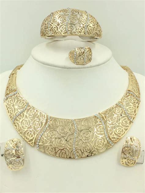 dubai gold 18K Nigerian Beads Wedding Jewelry Set Bridal Dubai Gold ...