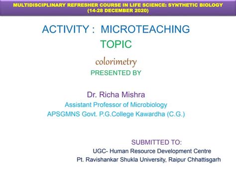 Colorimetry: Principle, Procedure and applications | PPT